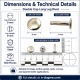 Double Cap Long Post Rivet 9 mm (0.35") Cap and 9 mm (0.35") Post Steel for strong fastening in leather and textile