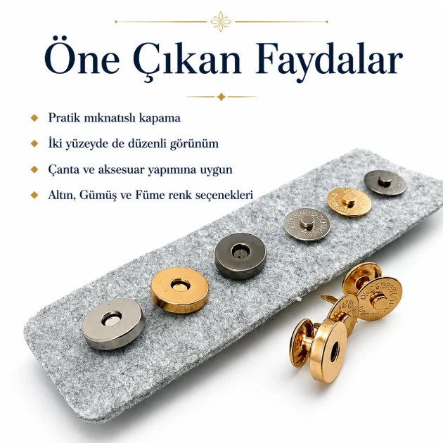 Bag Magnet 14 mm - 0,55" Double Sided Trock - Magnetic Bag Snap Plus Quality SB S-611