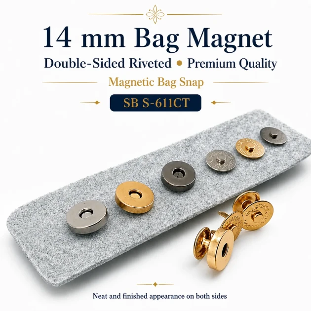Bag Magnet 14 mm - 0,55" Double Sided Trock - Magnetic Bag Snap Plus Quality SB S-611