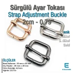 2 cm 0.8"  Single Slider Metal Strap Adjustment Buckle Thick Model - Special Plating S 1259