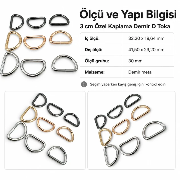 3 cm / 30 mm / 1.18 in Special Coated Iron D Ring Buckle for bags and textile accessories