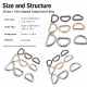 3 cm / 30 mm / 1.18 in Special Coated Iron D Ring Buckle for bags and textile accessories