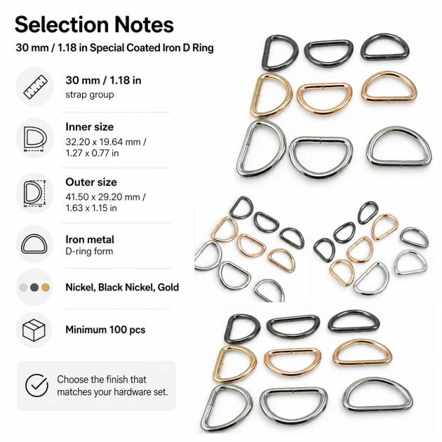 3 cm / 30 mm / 1.18 in Special Coated Iron D Ring Buckle for bags and textile accessories