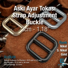 2 cm 0.79" Collar Adjustment Buckle - Square Adjustment Buckle Special Metal Plated Color S 1955