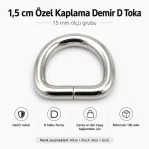 1.5 cm / 15 mm / 0.59 in Special Coated Iron D Ring Buckle S 3544