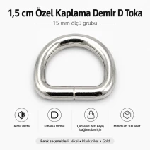 1.5 cm / 15 mm / 0.59 in Special Coated Iron D Ring Buckle S 3544