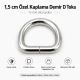 1.5 cm / 15 mm / 0.59 in Special Coated Iron D Ring Buckle S 3544 for bag straps and textile applications