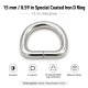 1.5 cm / 15 mm / 0.59 in Special Coated Iron D Ring Buckle S 3544 for bag straps and textile applications