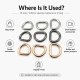 1.5 cm / 15 mm / 0.59 in Special Coated Iron D Ring Buckle S 3544 for bag straps and textile applications