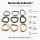 1.5 cm / 15 mm / 0.59 in Special Coated Iron D Ring Buckle S 3544 for bag straps and textile applications