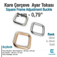 Square Buckle 2 cm 0.8" Frame Buckle Special Metal Plating S 9775