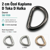 2 cm Özel Kaplama D Toka D Halka Demir SB 1159