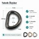 2 cm Özel Kaplama D Toka D Halka Demir SB 1159, 25 mm kayış ve askı sistemleri için ideal metal bağlantı halkası