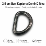 2.5 cm / 25 mm / 0.98 in Special Coated Iron D Ring SB 1175