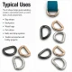 2.5 cm / 25 mm / 0.98 in Special Coated Iron D Ring for bags and accessories