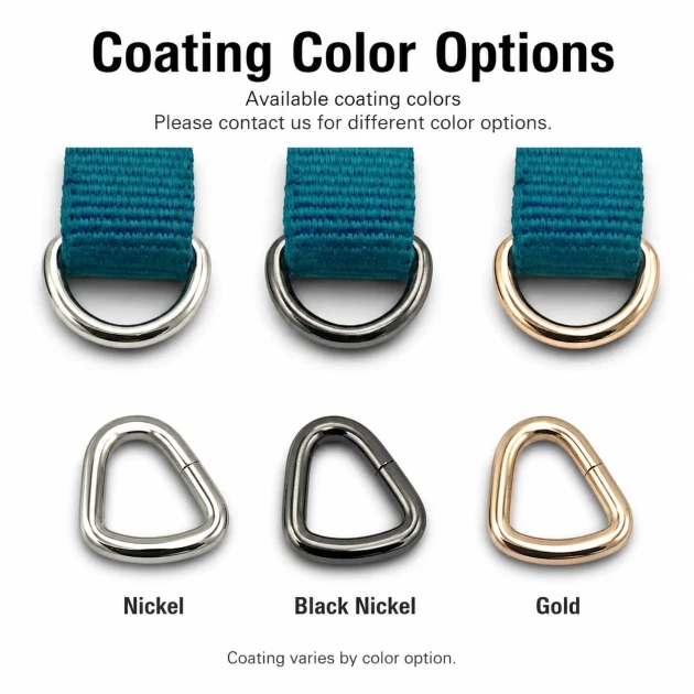 2.5 cm / 25 mm / 0.98 in Special Coated Iron D Ring for bags and accessories