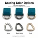 2.5 cm / 25 mm / 0.98 in Special Coated Iron D Ring for bags and accessories