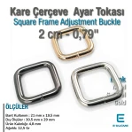 Square Buckle 2 cm 0.8" - Frame Buckle Special Metal Plating - Thick Model SB 1207