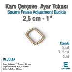 2.5 cm 0.98" Rectangular Buckle - Frame Buckle Special Metal Plating SB 1209