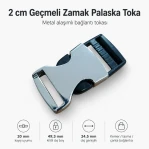Bandolier Buckle 2 cm / 0.78 in Snap-On Zamak Buckle Special Production SB 12426