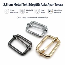 2.5 cm / 25 mm / 0.98 in Single Slide Metal Strap Adjuster Buckle SB 1261