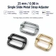 2.5 cm / 25 mm / 0.98 in Single Slide Metal Strap Adjuster Buckle SB 1261 for bag and accessory applications