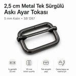 2.5 cm / 25 mm / 0.98 in Single Slide Metal Strap Adjuster Buckle, 5 mm / 0.20 in Thick SB 1267