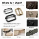 2.5 cm / 25 mm / 0.98 in Single Slide Metal Strap Adjuster Buckle for adjustable straps and webbing