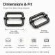 2.5 cm / 25 mm / 0.98 in Single Slide Metal Strap Adjuster Buckle for adjustable straps and webbing