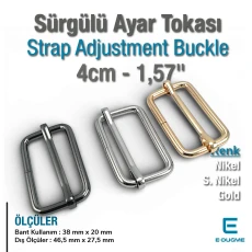 Metal Strap Adjustment Buckle 4 cm Single Slide Special Coating SB 1279