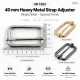 40 mm Heavy Metal Strap Adjuster Single Slide Buckle made of high-strength zamak metal, ideal for bag and backpack strap