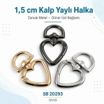 15 mm / 0.59 in Heart-Shaped Spring Ring – Zinc Alloy Bag Hardware SB 20293