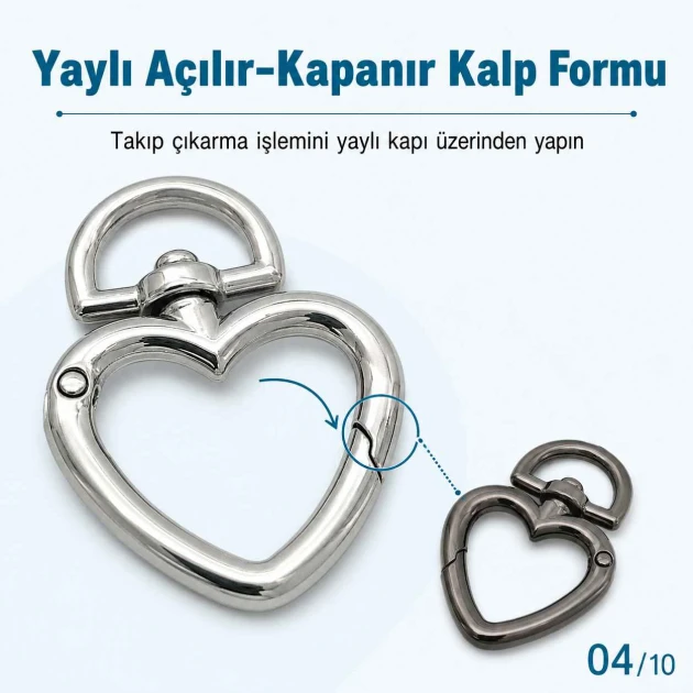 15 mm Heart-Shaped Spring Ring in Zinc Alloy for Bag Hardware SB 20293
