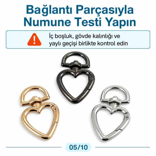15 mm Heart-Shaped Spring Ring in Zinc Alloy for Bag Hardware SB 20293
