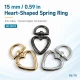 15 mm Heart-Shaped Spring Ring in Zinc Alloy for Bag Hardware SB 20293