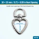 15 mm Heart-Shaped Spring Ring in Zinc Alloy for Bag Hardware SB 20293