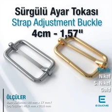 4 cm Single Slide Metal Strap Adjustment Buckle Special Coating Narrow Model SB 24710