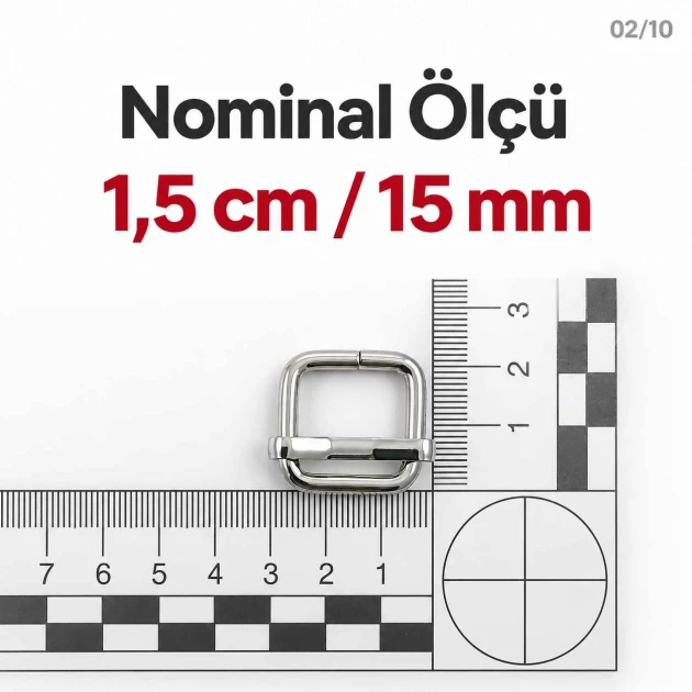 1.5 cm Metal Askı Ayar Tokası Tek Sürgülü Geniş Model Özel Kaplama SB 25518