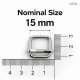1.5 cm Metal Askı Ayar Tokası Tek Sürgülü Geniş Model Özel Kaplama SB 25518