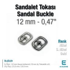 12 mm 0.47" Metal Tongue Watch Strap Buckle - Slipper Buckle SB 3012