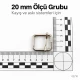 2 cm Geniş Metal Askı Ayar Tokası Tek Sürgülü Özel Kaplama, dayanıklı metal yapısı ile çanta, kemer ve tekstil projelerinde