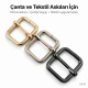 2 cm Geniş Metal Askı Ayar Tokası Tek Sürgülü Özel Kaplama, dayanıklı metal yapısı ile çanta, kemer ve tekstil projelerinde