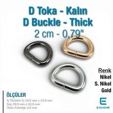 Metal 2 cm D Buckle Special Coating - D Ring Iron SB SB 7157