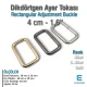 4 cm 1.6" Frame Buckle - Rectangular Buckle, Special Metal Plating, Thick Model SB 8181