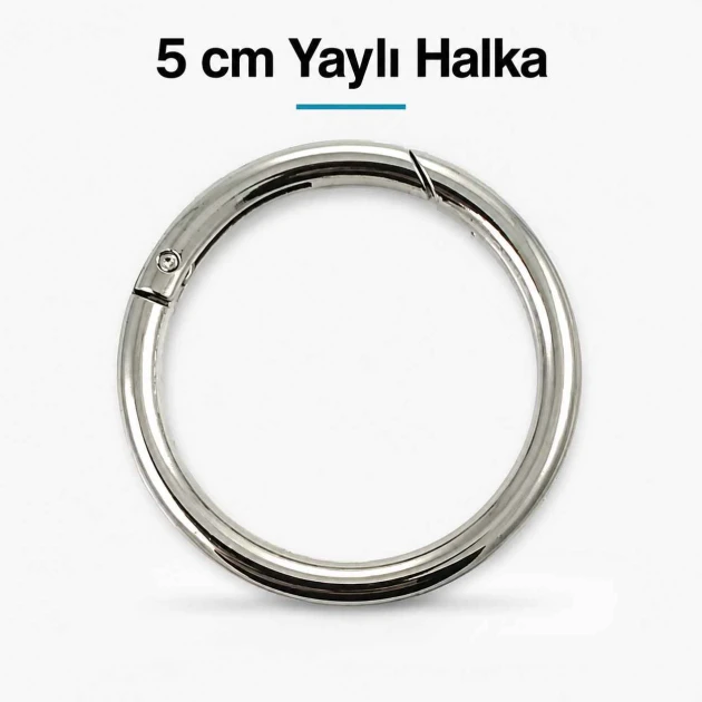 5 cm yaylı halka, zamak metal çanta halka tokası SB 9179, büyük çanta üreticileri ve aksesuar tasarımcıları için ideal