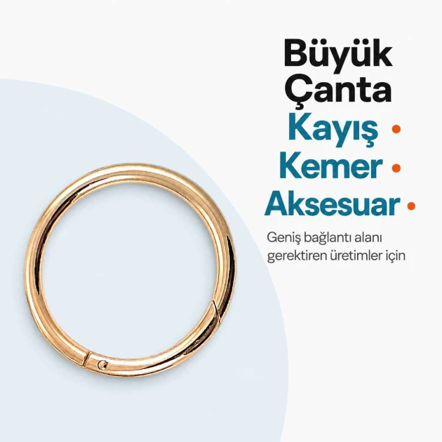 5 cm yaylı halka, zamak metal çanta halka tokası SB 9179, büyük çanta üreticileri ve aksesuar tasarımcıları için ideal
