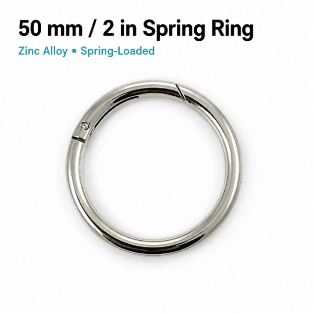 5 cm yaylı halka, zamak metal çanta halka tokası SB 9179, büyük çanta üreticileri ve aksesuar tasarımcıları için ideal