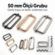 50 mm Metal Strap Adjuster Single Slide Buckle with Special Finish for Bags and Textile Products