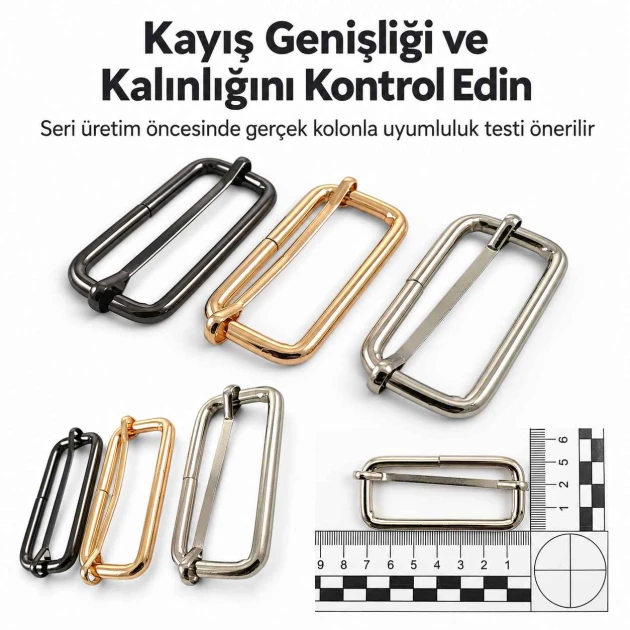 50 mm Metal Strap Adjuster Single Slide Buckle with Special Finish for Bags and Textile Products