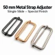50 mm Metal Strap Adjuster Single Slide Buckle with Special Finish for Bags and Textile Products
